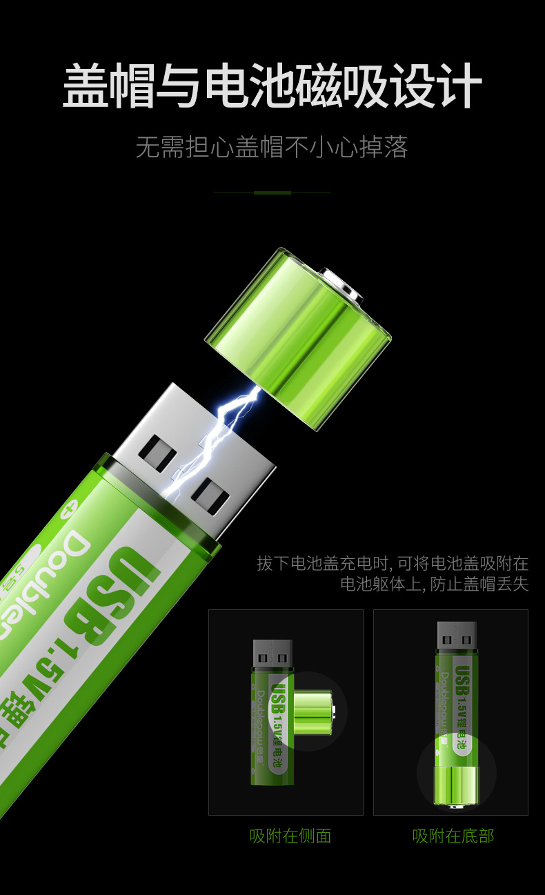 倍量 5号usb充电锂电池1.5V1400mWh锂电池恒压快充大容量厂家直销详情13