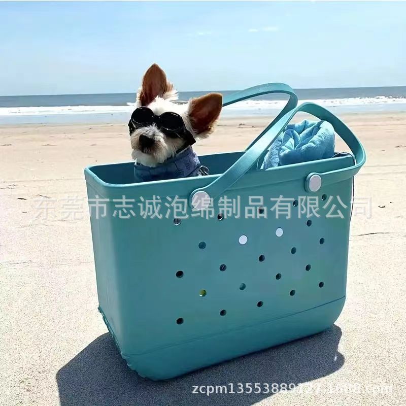 eva basket travel shoulder bag, perforated bag, waterproof and durable storage, eva beach bag, perforated bag, eva handbag pic 8