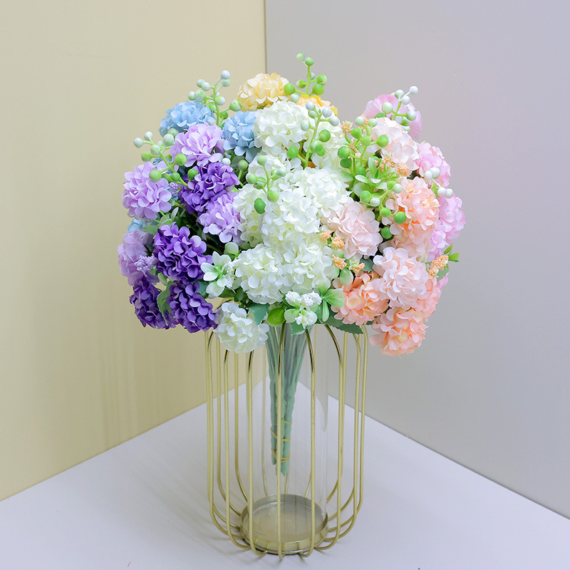 家居装饰花束仿真花成品批发婚庆用假花浆果人造绿植绣球塑料花绿意装点详情14
