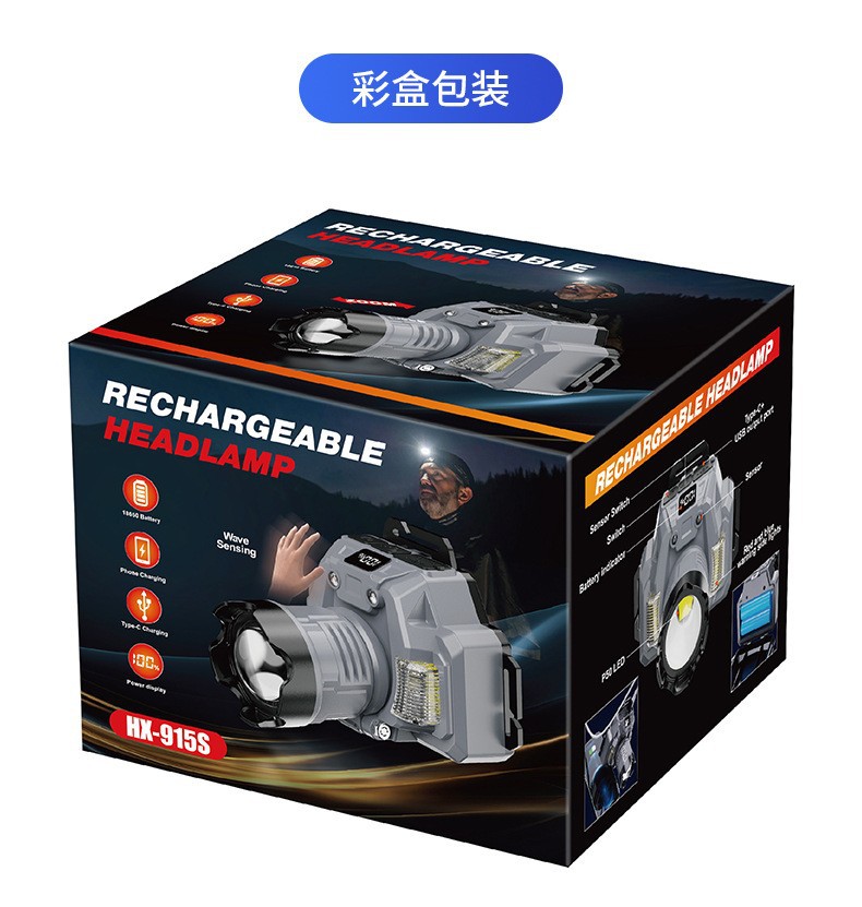 Rechargeable headlamp, high-intensity floodlight, headlamp body, outdoor sports, night running, work flashlight, multi-functional headlamp pic 15