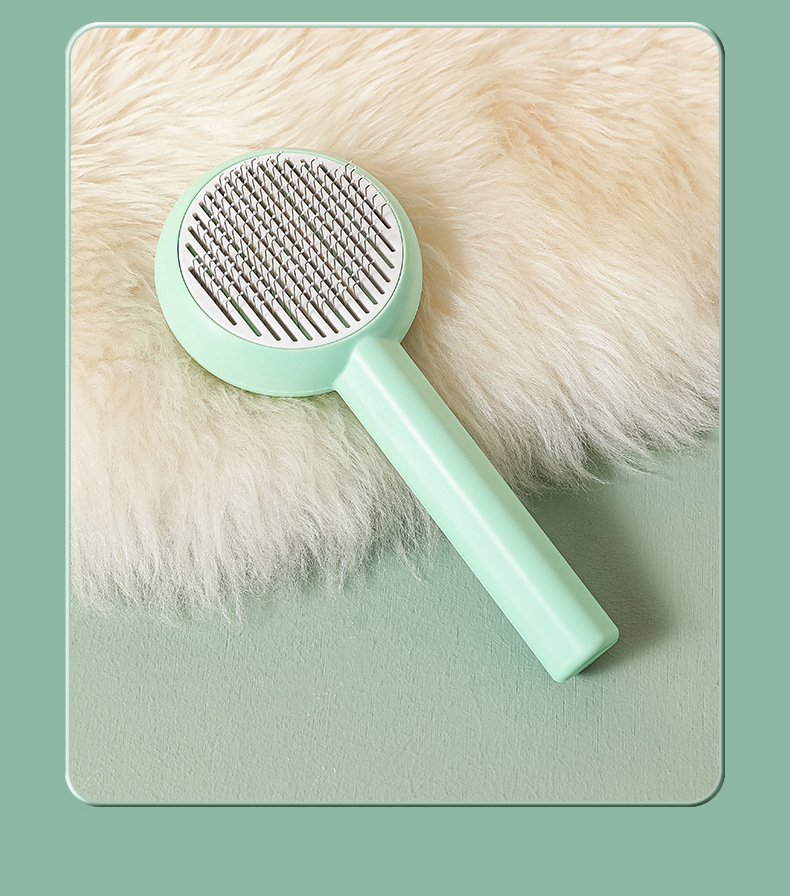 Flower pet cat comb, stainless steel needle massage cleaning needle comb, dog hair removal brush, portable one-click self-cleaning comb pic 22