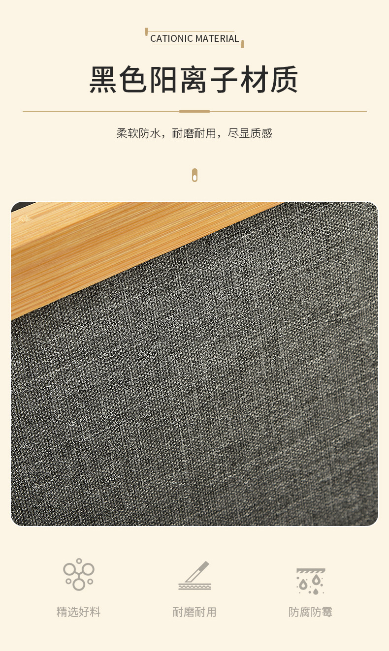 跨境带木把手折叠收纳篮桌面整理收纳盒居家卫生间居家脏衣篮批发详情4