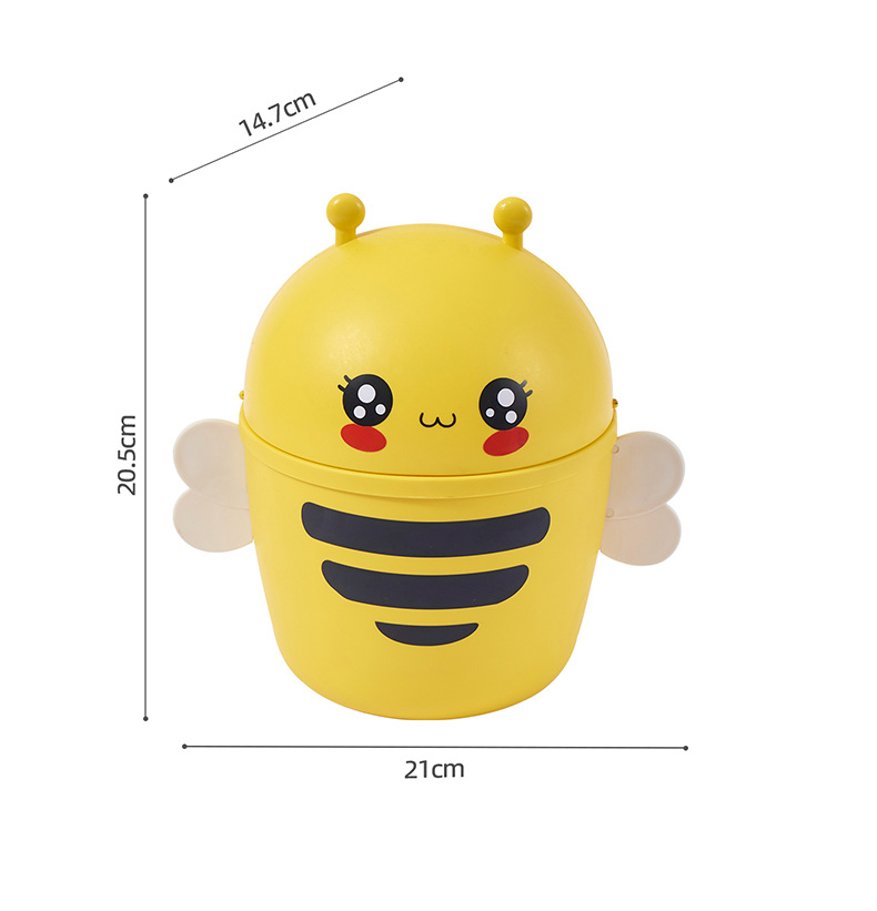 网红迷你垃圾桶 办公室翻盖收纳桶学生宿舍纸篓 小黄鸭桌面垃圾桶详情10