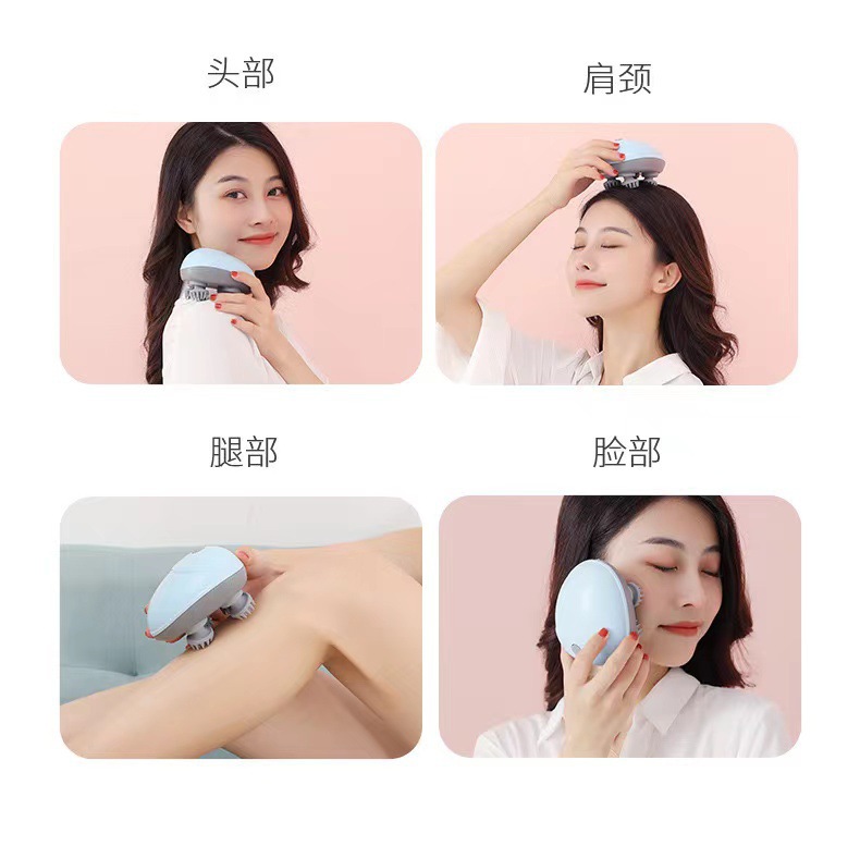 Mini head massager, rechargeable pet massage instrument, electric scalp dragon, electric claw hand multi-functional kneading and physiotherapy device pic 1