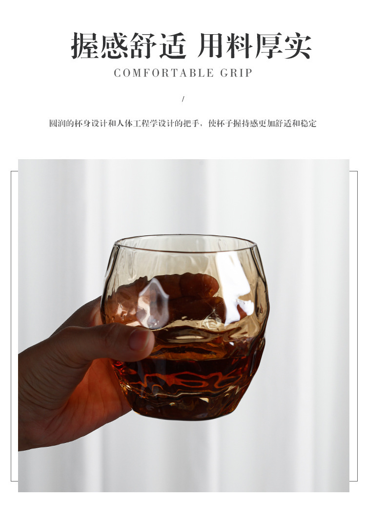 创意菠萝威士忌酒杯 异形玻璃水杯 家用透明蛋形杯金边杯子果汁杯详情8