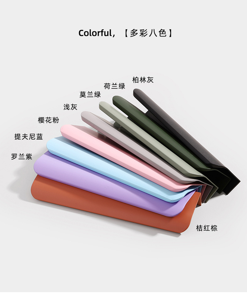 黑色免打孔暗藏长拉手美式橱柜衣柜门圆弧防撞封边隐形铝合金拉手详情5