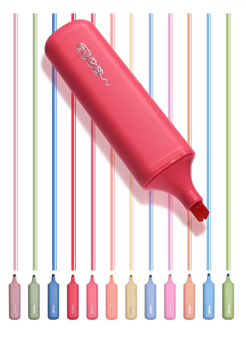 Factory direct supply of double-line highlighters, flat highlighters WYH22562, Weiya Hui 12-color highlighters wholesale pic 4