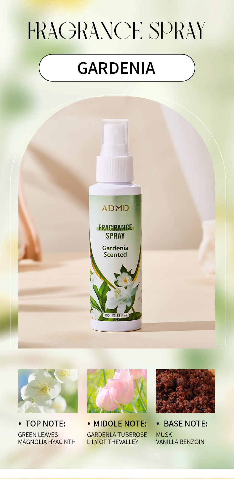 【 Cross-border Exclusive 】ADMD Fragrance Spray for Hair and Body Long-lasting Fragrance and Odor Removal Wholesale pic 12