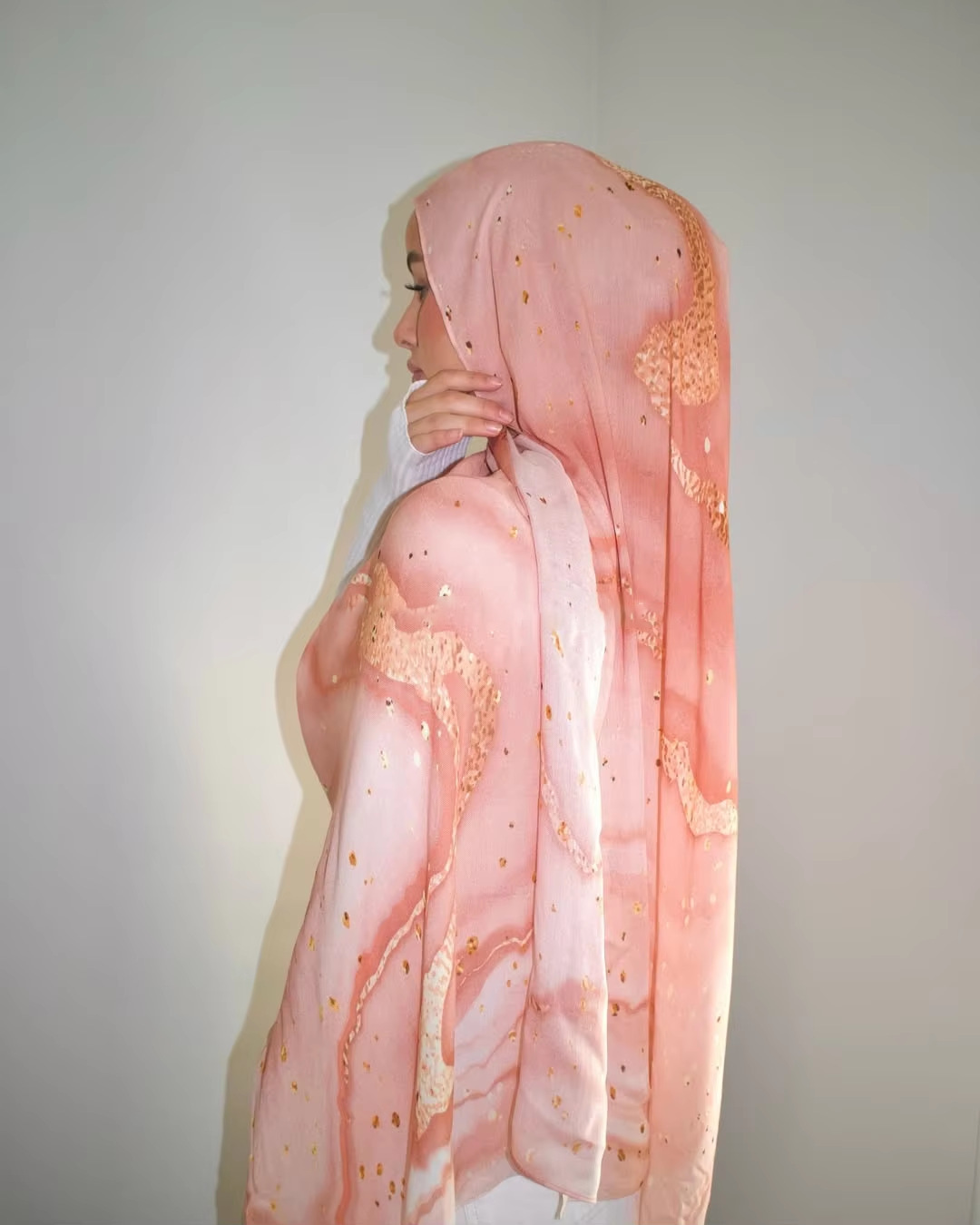 Hot-selling watercolor tie-dyed cotton scarf, Arabian modal cotton, Turkish Middle East headscarf, Internet celebrity style pic 14