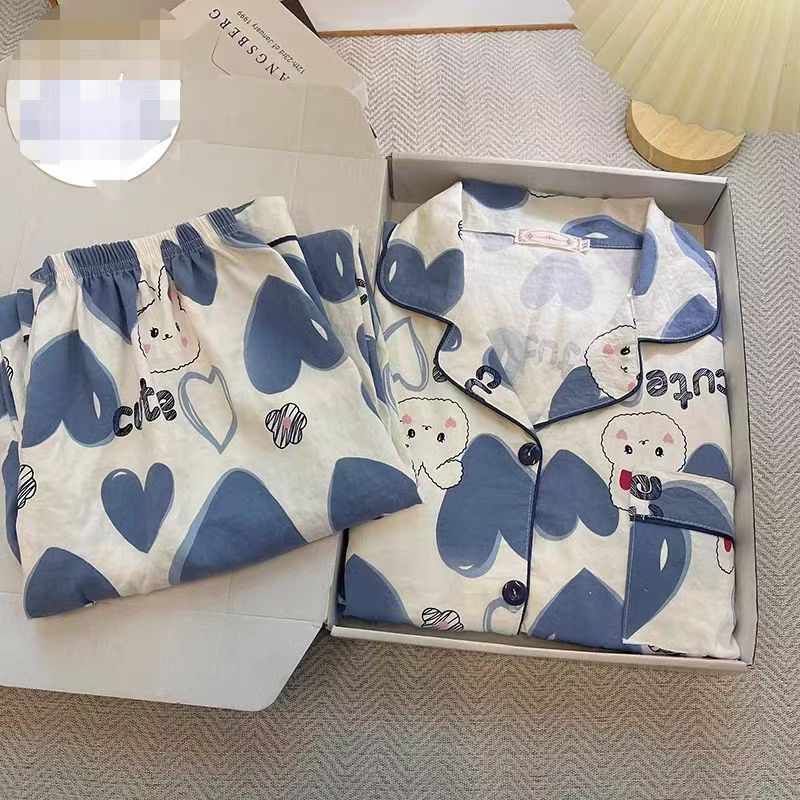 Spring new Cloud cotton Korean InS-style long-sleeved pajamas for girls, sweet and cartoonish, cute student home wear set pic 22