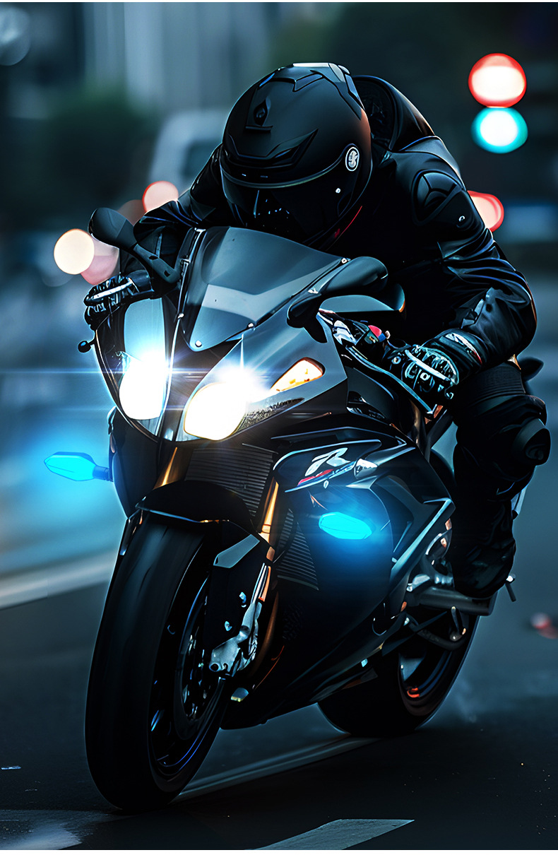 Motorcycle projection turn signal lights, electric vehicle ground lights, iridescent atmosphere LED atmosphere turning lights, high-brightness warning lights pic 15
