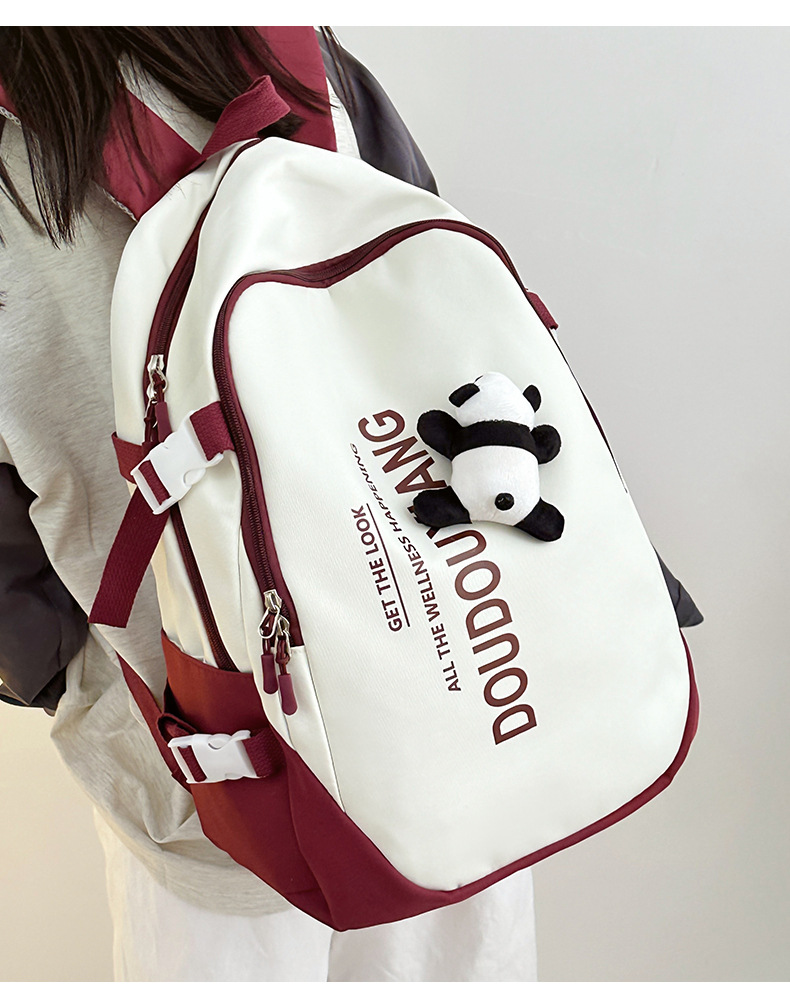 新款时尚休闲书包少女中学生双肩包高颜值大容量情侣双肩电脑包详情10