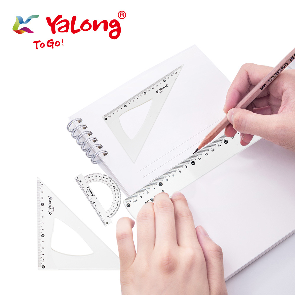 YL33003 Wholesale student math and geometry set Stationery Ruler Set Square Set Protractor pic 3