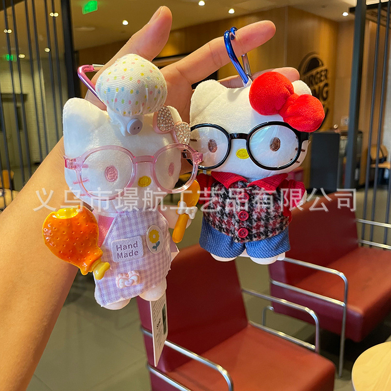 新款可爱hellokitty小挂件毛绒玩偶正版Kitty公仔布娃娃包包挂件详情15