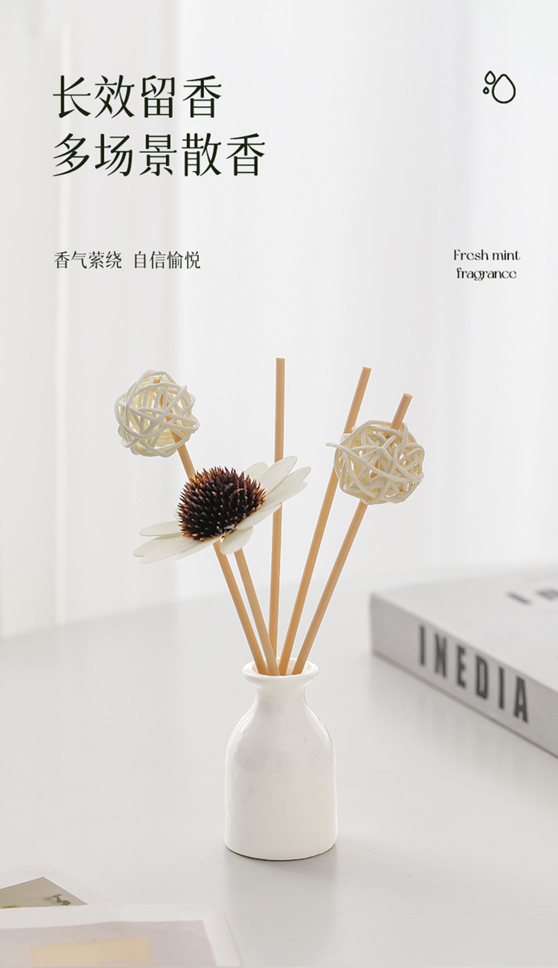 热销薰衣草无火香薰套装可定 藤条陶瓷精油挥发香薰香水厂家批发详情31