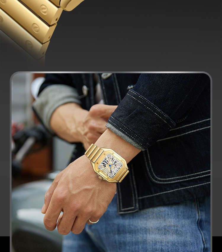 愛彼思諾 2026 鏤空新款男士手表30 米生活防水不銹鋼精品手表詳情2