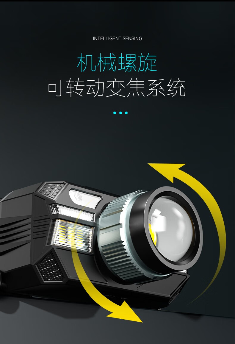 沃尔森厂家WD09感应头灯强光头戴式led长续航夜钓鱼户外超亮矿灯详情8