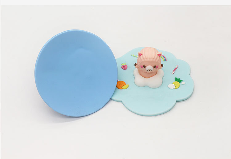 Customizable silicone cartoon creative three-dimensional figurine cup lid, dust-proof and leak-proof, cute round universal mug and tea cup pic 18