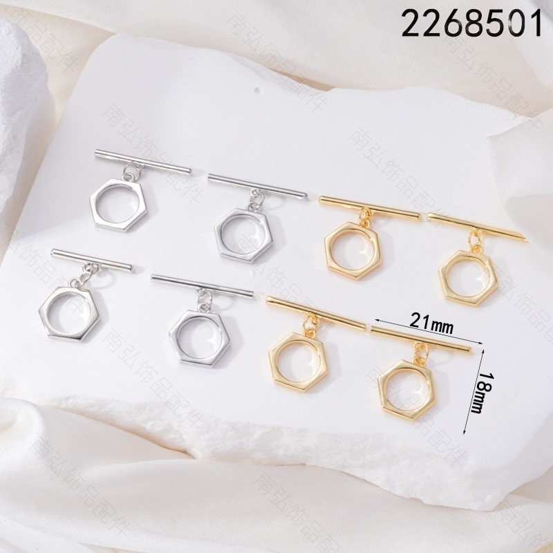 18K copper-plated real gold simple smooth OT clasp color retention bracelet pearl necklace connecting clasp diy jewelry accessory pic 2