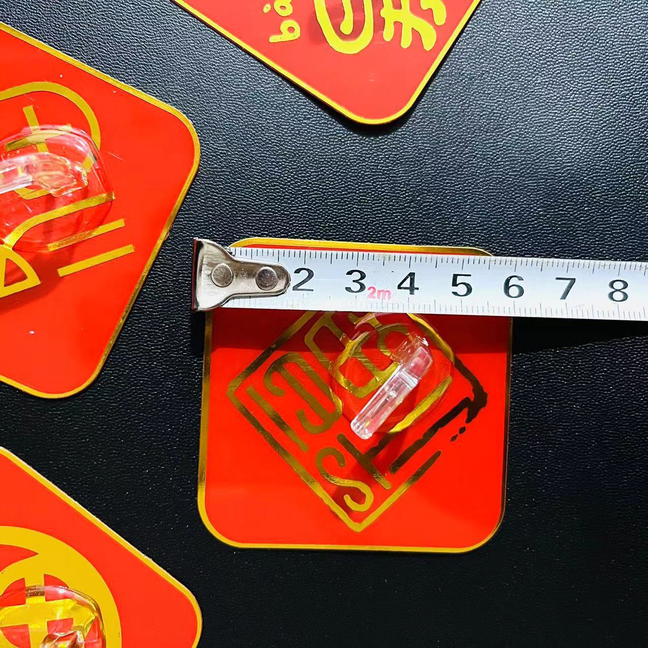 【1-8 Zones 】 Square - Sticky Hook 100/ pack 4000/ box Square Sticky hook, Fu character Personalized Sticky hook, Red Sticky hook, New Year Festive Sticky hook, no drilling required, 1 yuan store wholesale supply pic 1