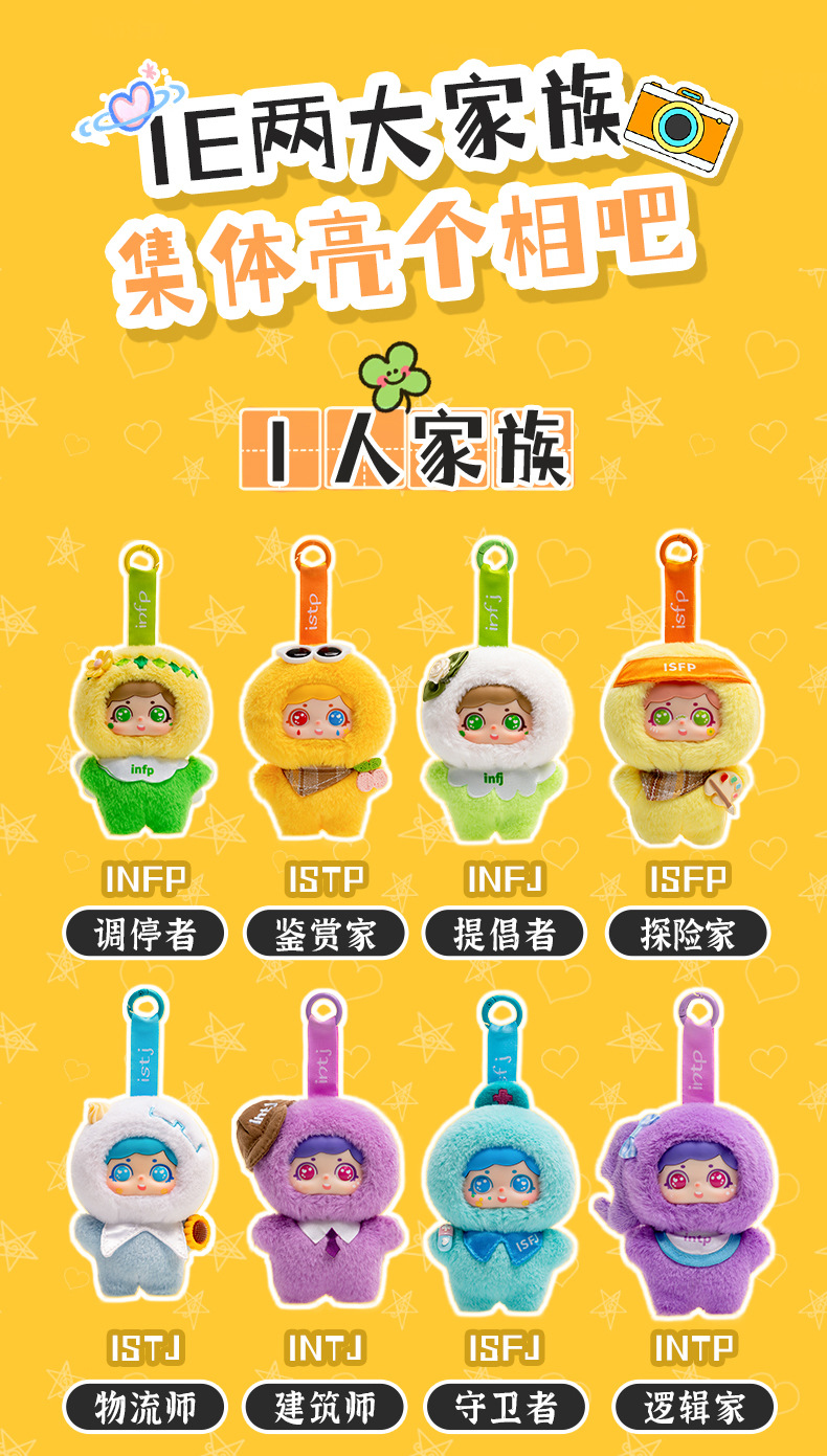 Hellokt Sixteen Personalities Star People Plush Keychain Pendant Doll Pendant Doll pic 5