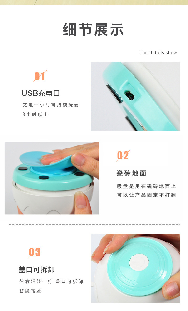 电动猫咪玩具智能逗猫解闷羽毛小猫玩具自动旋转USB猫转盘亚马逊详情8