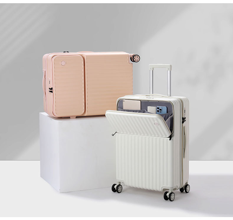 旅行箱商务前开口小兜20拉杆箱万向轮24女男学生登机密码箱子详情26