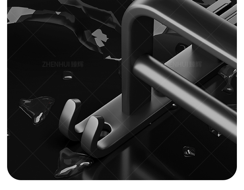 Bathroom storage rack, perforation-free space aluminum towel rack, toilet and bathroom storage, bath towel rack, bathroom hardware hangers pic 10