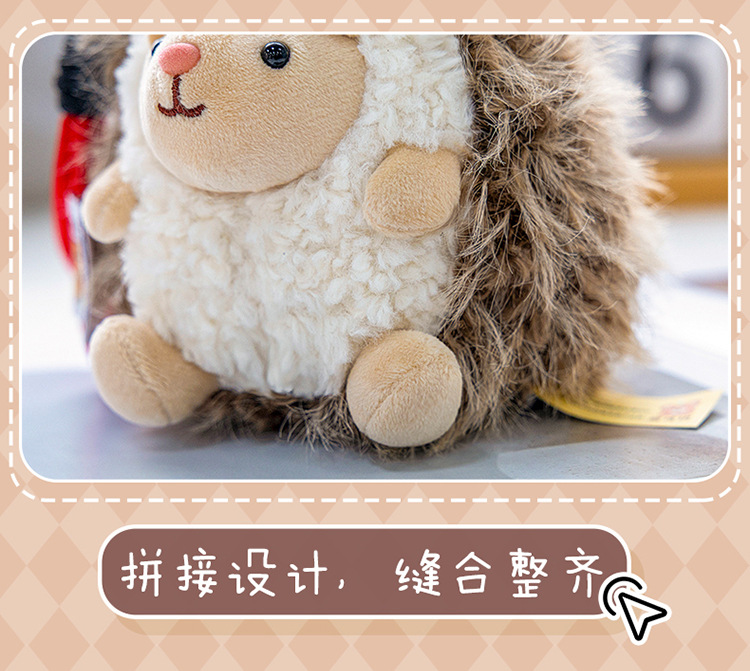 Adorable pequeño erizo peluche muñeca bondadoso bolsa colgante mesa pendulo simulación animal regalo de cumpleaños pic 7