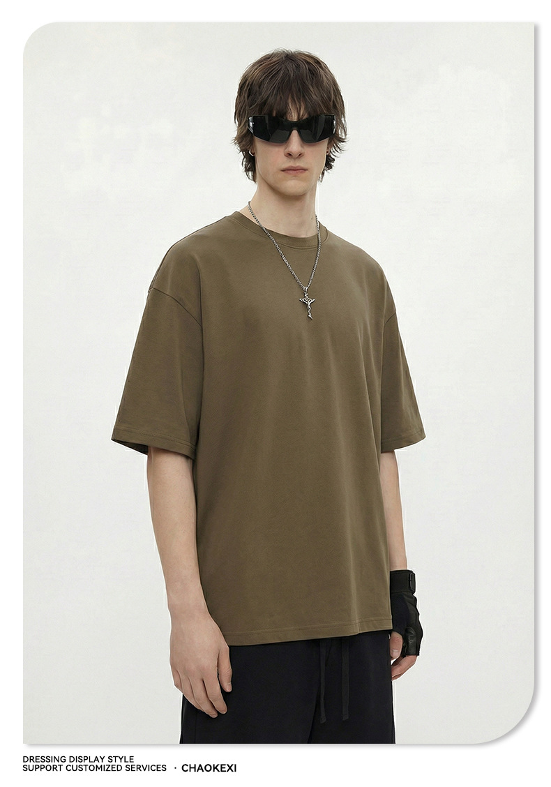 CKX男装2026春夏季305G重磅t恤男美式纯棉潮牌纯色短袖t恤男详情30