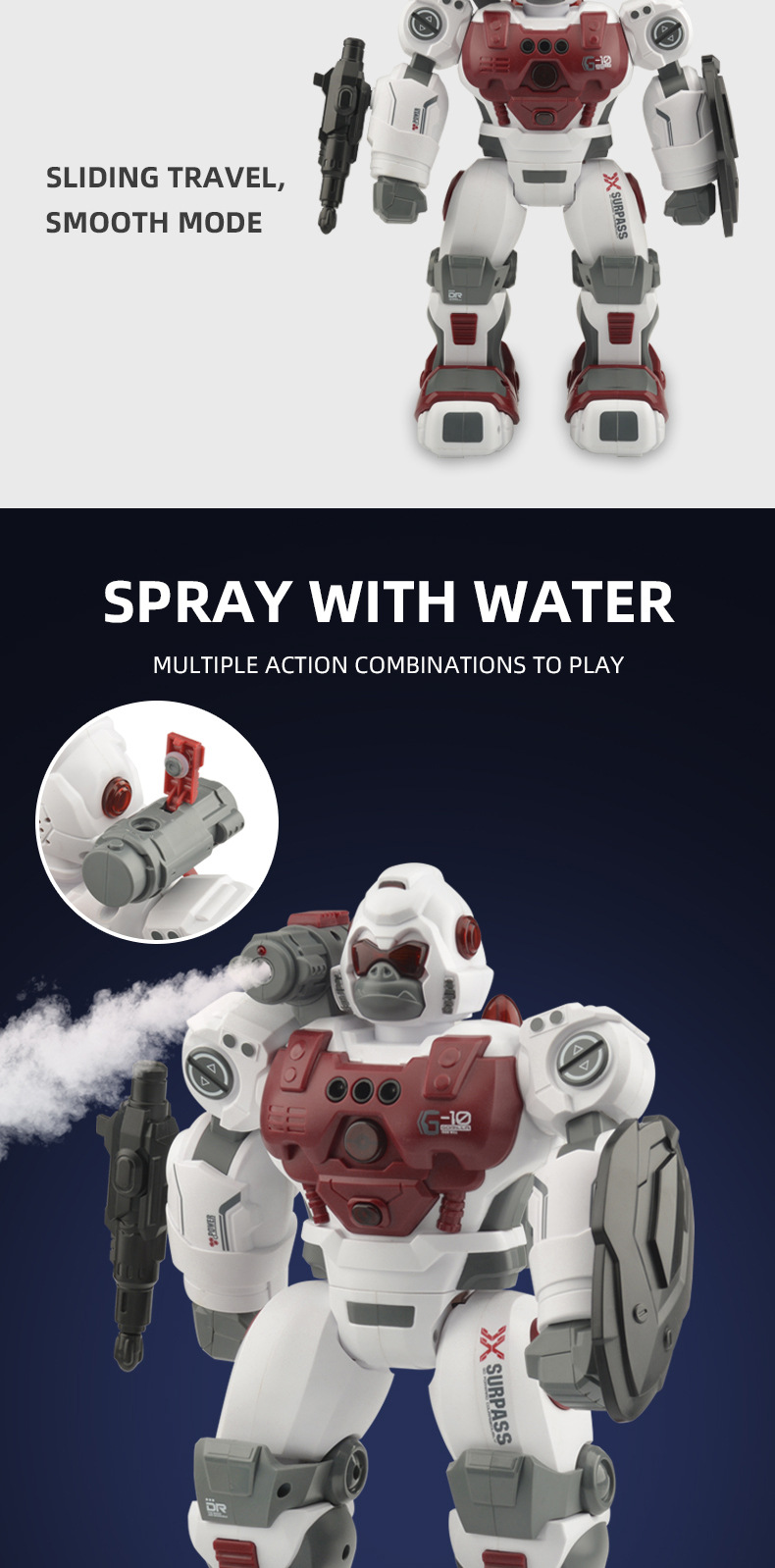 Remote-controlled programmed robot, missile shooting, spray sensing, gesture singing, dancing, storytelling, smart early education toy pic 7
