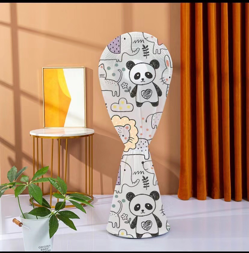 The fully enclosed fan cover is a semi-transparent long floor-standing dust-proof storage three-dimensional fan dust cover with cartoon pattern fabric pic 6