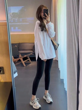 白色薄款微透印花长袖防晒罩衫T恤女爆款夏日绝美小上衣外贸批发详情5
