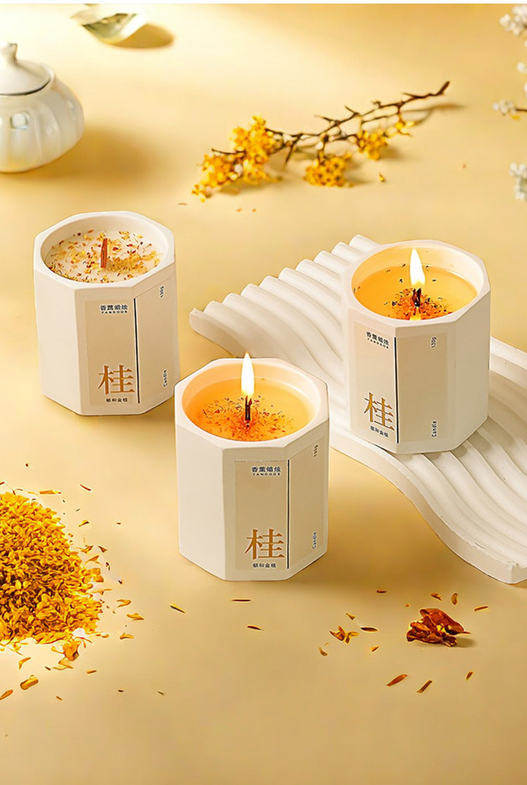 Wholesale osmanthus scented candles for bedrooms, long-lasting essential oil scented ornaments, scented candles, niche souvenirs pic 10