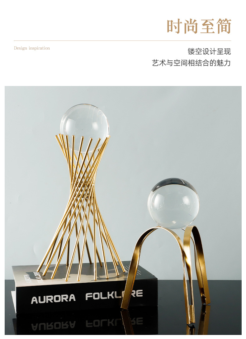 Wholesale of light luxury crystal ball handicrafts for home decoration, living room entrance, wine cabinet, office desk ornaments pic 8