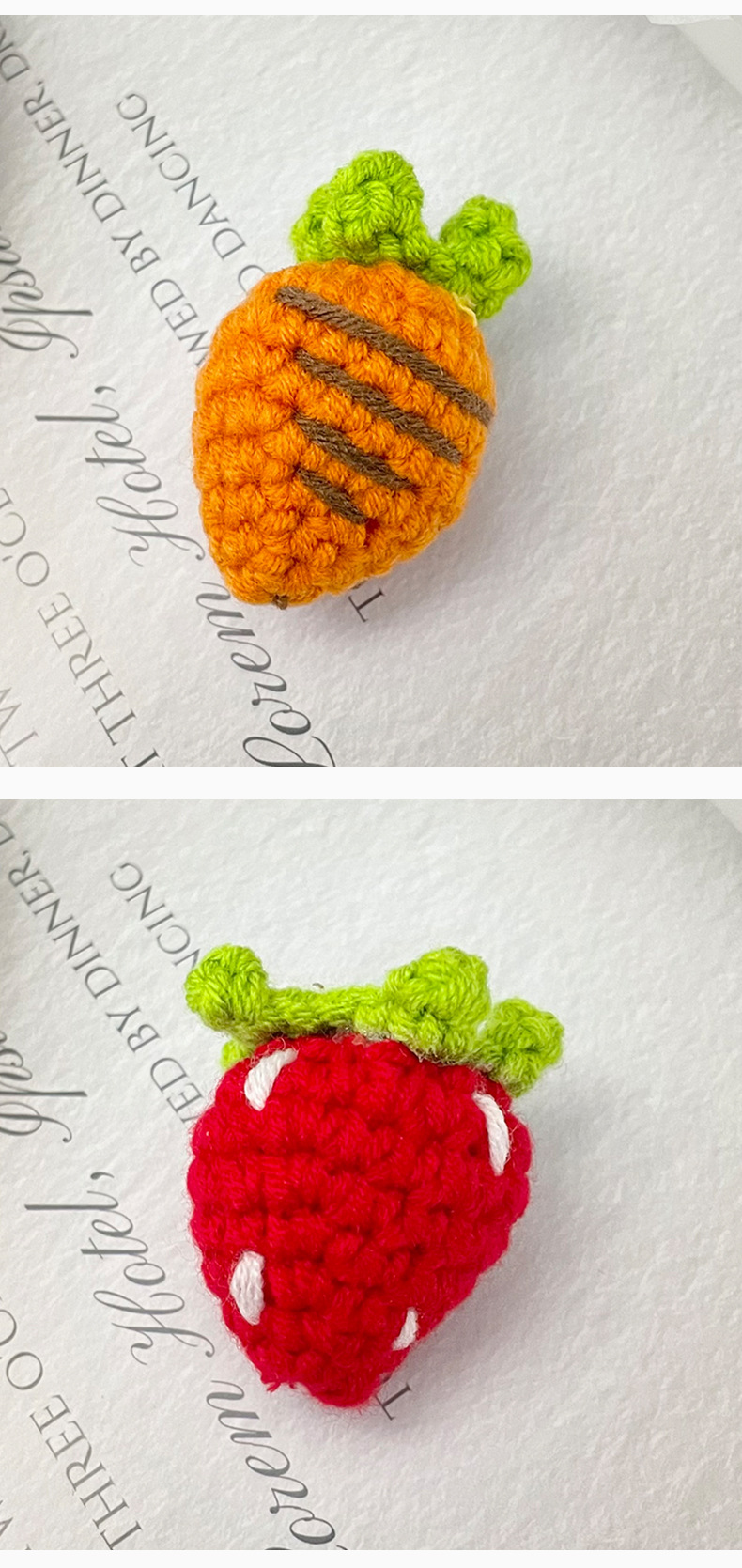 小红书同款可爱卡通发夹配件手工编织毛线发箍水果夹钥匙扣配件详情13