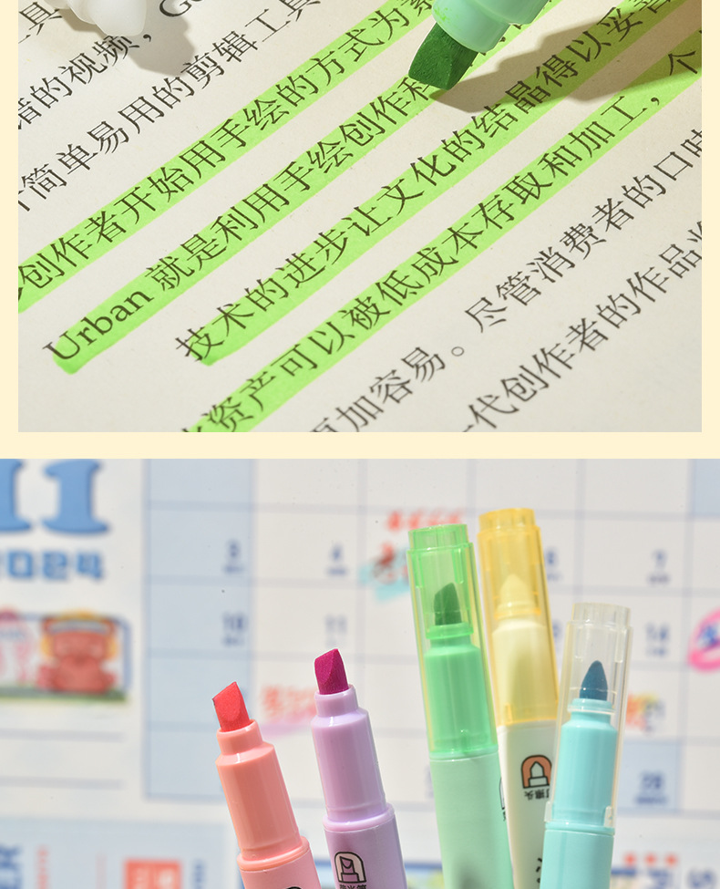 Tianfeng 239D Erasable highlighter pen for marking key points, note-taking and journal-making pen, multi-color highlighter pen wholesale pic 16