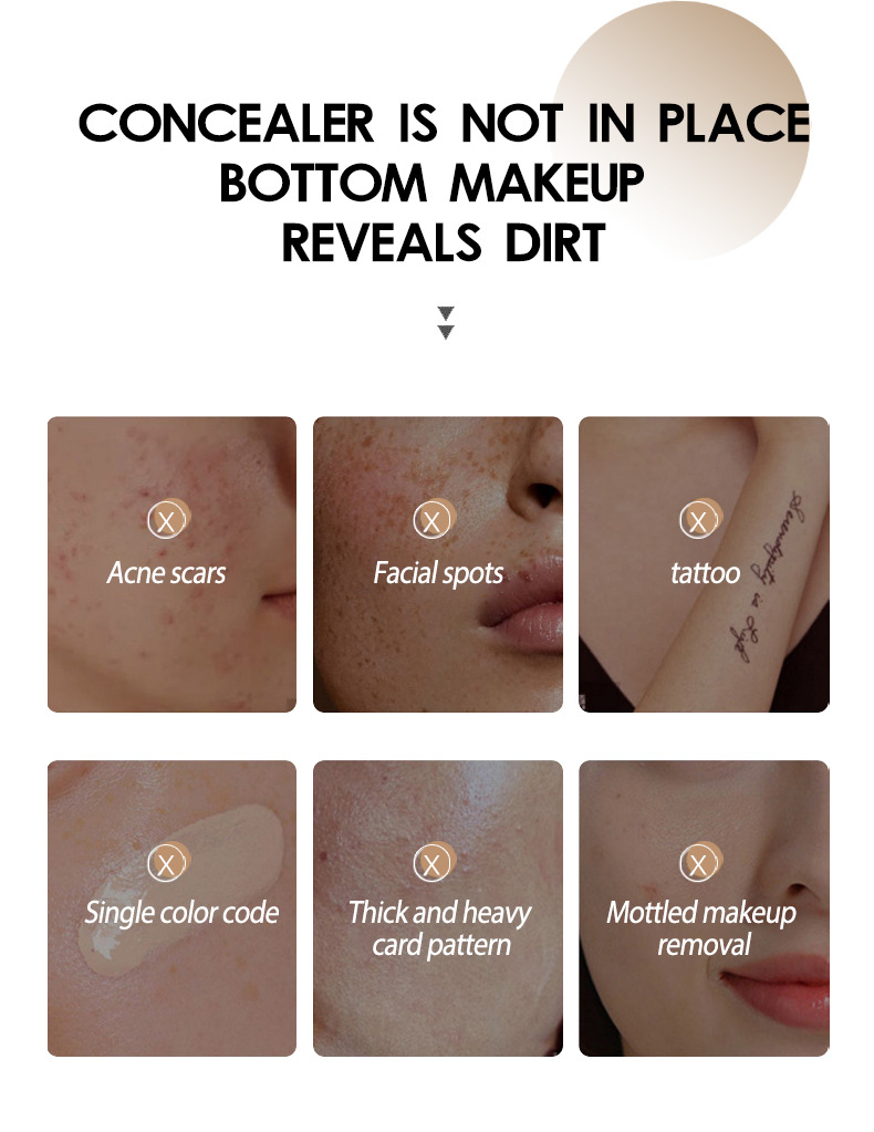 【跨境专供】Tao Beauty遮瑕膏斑点痘印黑眼圈自然防水遮瑕膏批发详情3