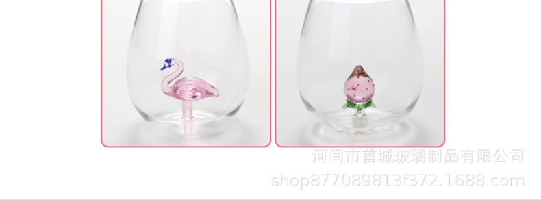 高颜值立体动物玻璃喝水杯子高级感蛋形果汁饮料杯透明玻璃单层杯详情4