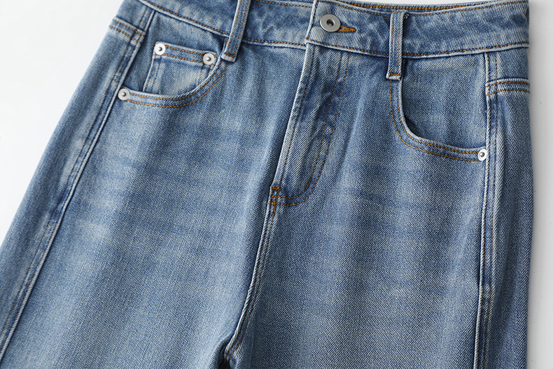 2025春款摩登复古水洗牛仔裤 显高显腿长高腰宽松百搭直筒阔腿裤详情14