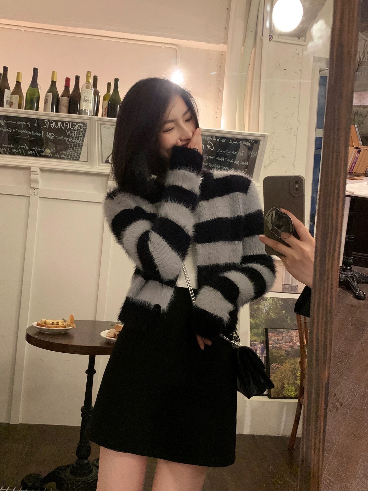 Four Beauties Slimming 100% short plush woolen A-line short skirt for women 25 winter New minimalist half skirt 9442 pic 31