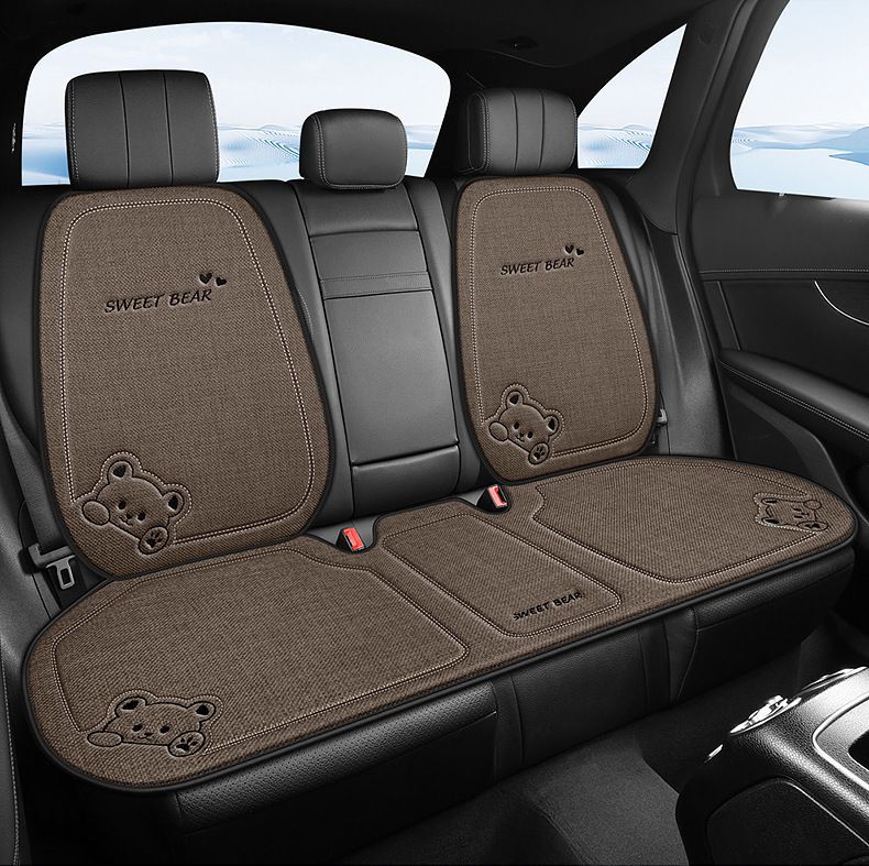 座椅垫座垫亚麻单片座椅套后排驾驶车坐垫四季通用卡通车内汽女士详情41