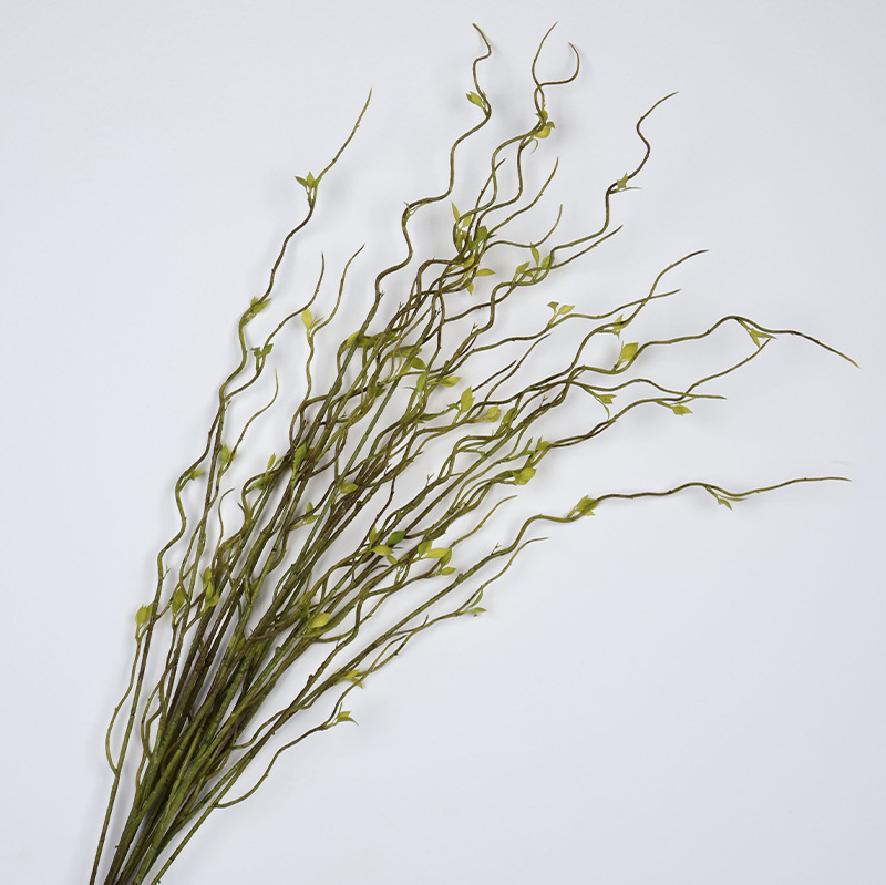 仿真植物柳枝枯枝龙柳柳芽柳支树枝线条插花4叉龙柳家居装饰花材详情3