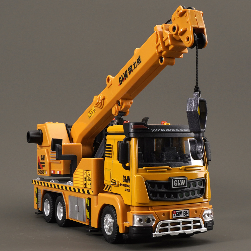 钢力威大号合金吊车玩具车儿童起重机模型工程车套装男孩搅拌车详情9