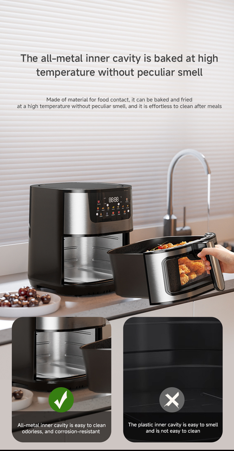 Cross-border 15L touch oven, aluminum-coated non-stick pan, visible electric oven, household and export 110V air fryer pic 15
