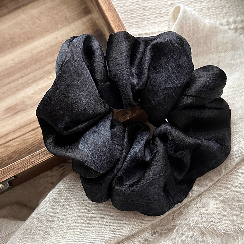 Korean-style high-end French retro large intestine hair band, bun hairstyle, ponytail hair tie, large hair band, French satin hair accessory pic 6