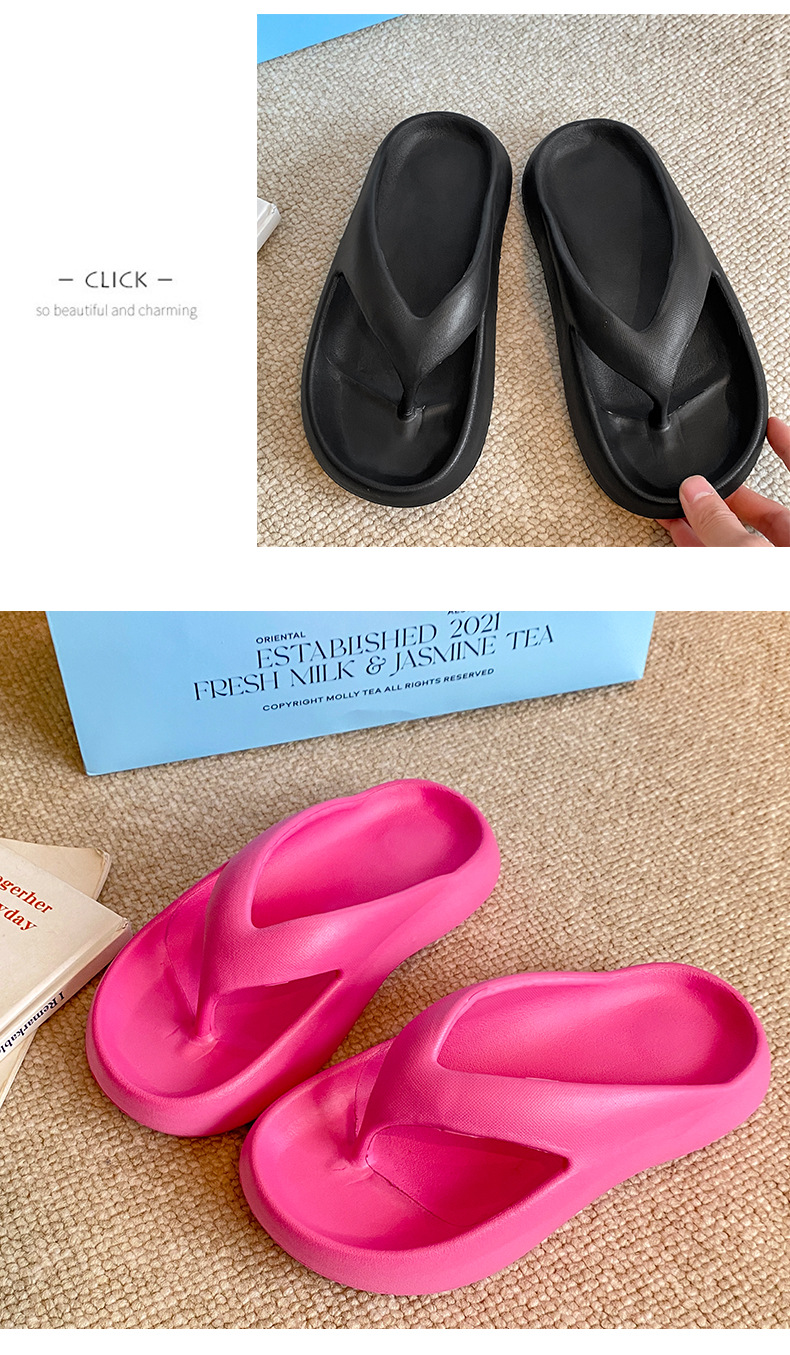Ladies can wear the new thick-soled anti-slip beach flip-flops with sponge soles for the seaside in summer pic 9