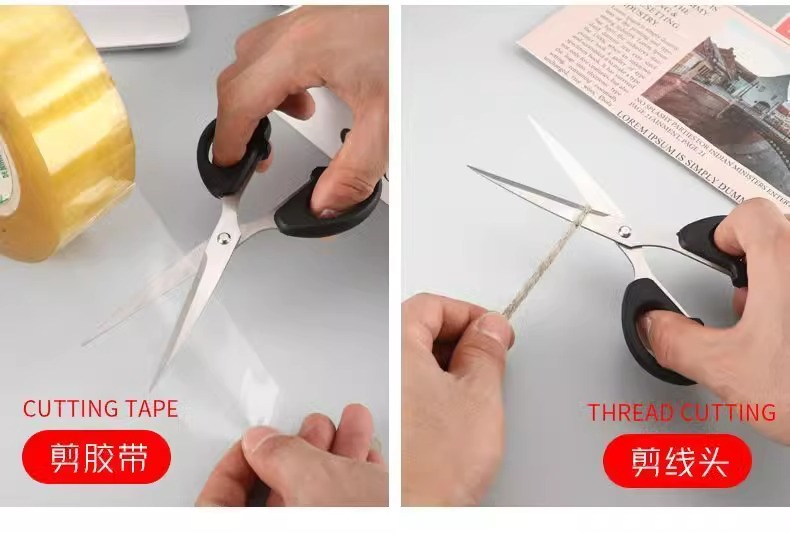 Stationery scissors, office household sewing paper-cutting knives, stainless steel hand scissors, portable student scissors supplies pic 15