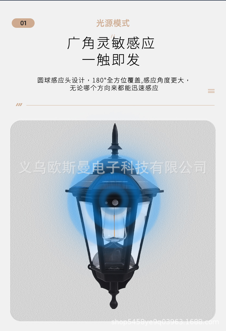 New solar-powered charging wall lamps, outdoor waterproof tungsten filament lamps, retro garden lamps, sensor lamps, garden villa lamps pic 8