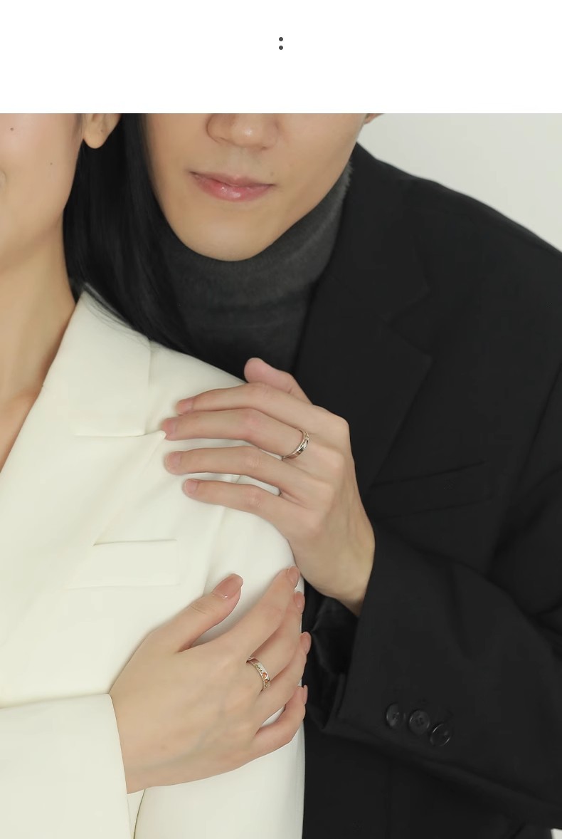 S999足银日照金山情侣戒指刻字小众设计男女对戒情人节礼物送女友详情3